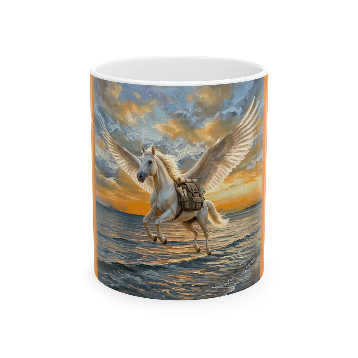 Pegasus Sunset Ceramic Mug — Winged Horse Coffee Cup (11oz, 15oz)