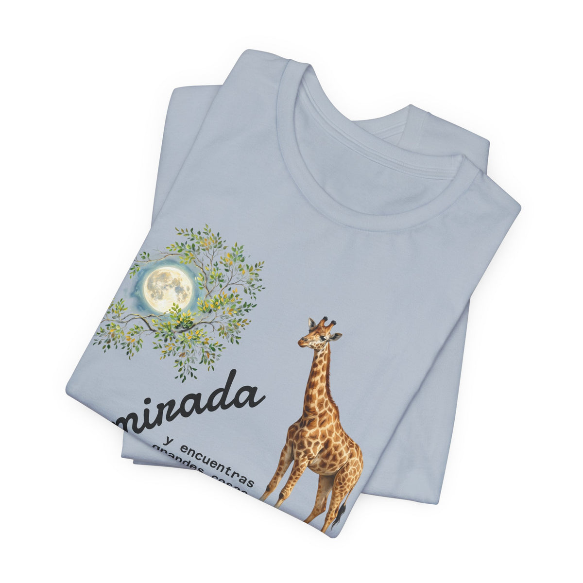 Giraffe Moon Tee — "Eleva tu mirada" Inspirational Graphic T-Shirt
