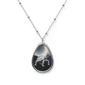Turtle Moon Oval Necklace — Sterling Teardrop Pendant Jewelry for Nature Lovers & Birthday Gifts