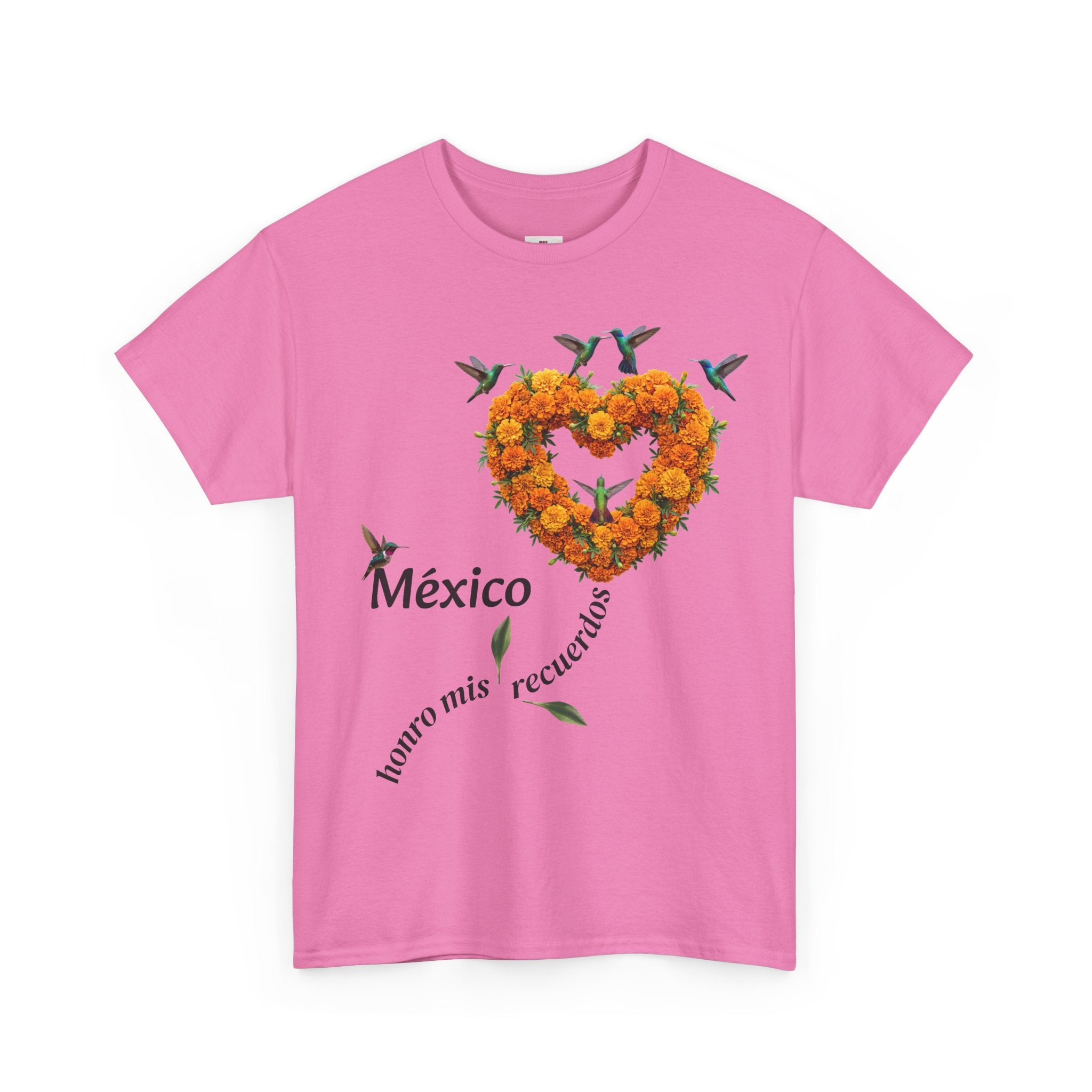 Mexico Marigold Heart T-Shirt – "tomo mis recuerdos" Día de Muertos Tribute
