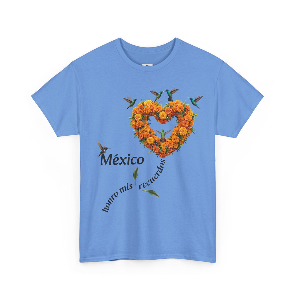 Mexico Marigold Heart T-Shirt – "tomo mis recuerdos" Día de Muertos Tribute