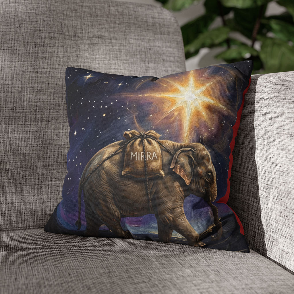 Elephant Starry Night Throw Pillowcase — Spiritual Nativity Accent Cushion