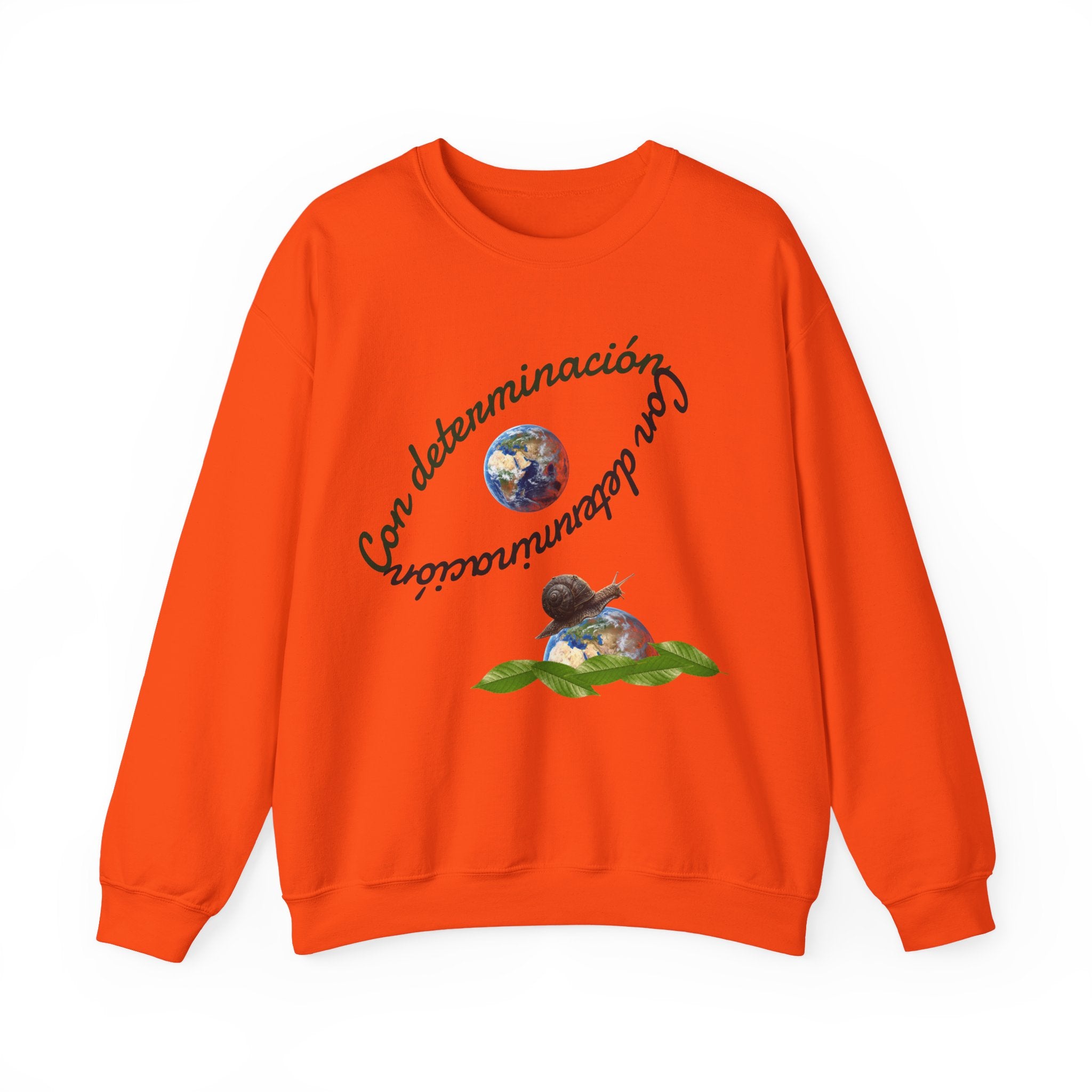 Crewneck Sweatshirt — "Con determinación" Earth & Sloth Eco Graphic