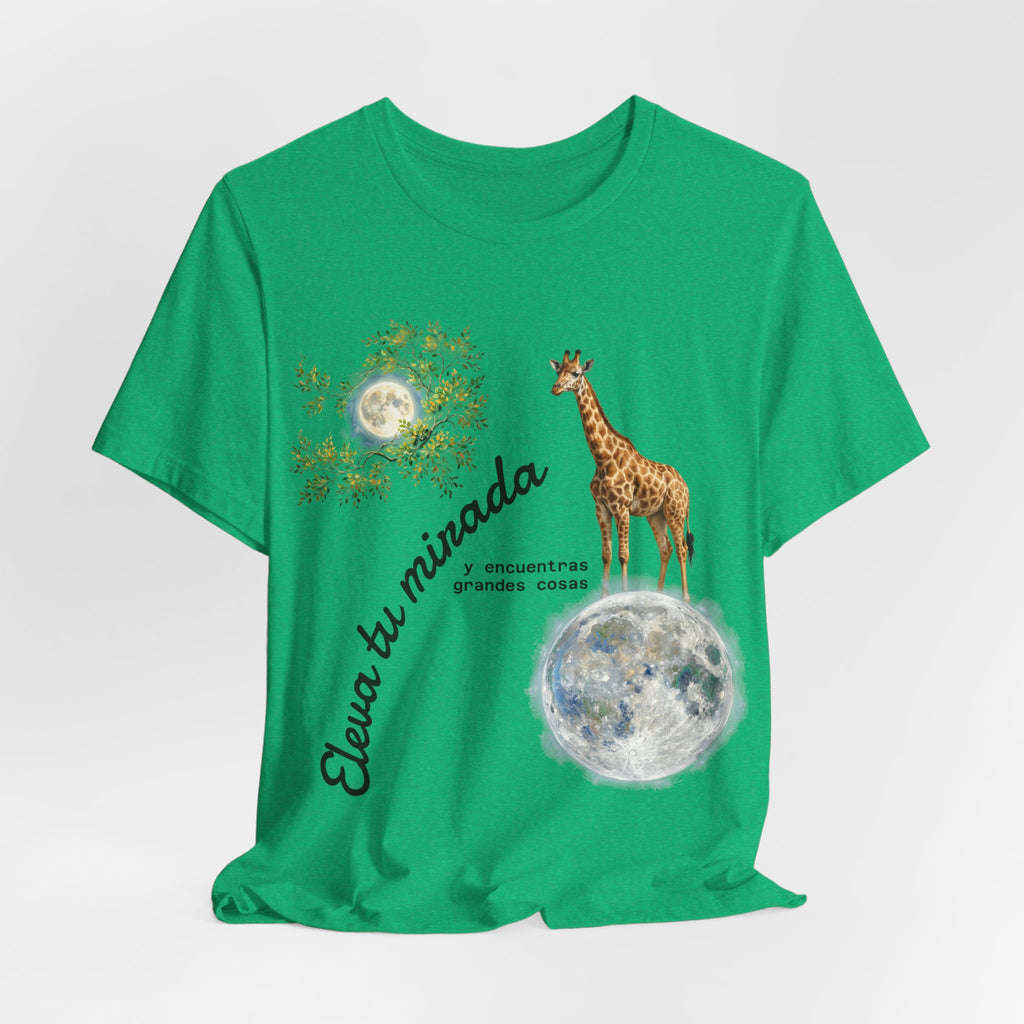 Giraffe Moon Tee — "Eleva tu mirada" Inspirational Graphic T-Shirt