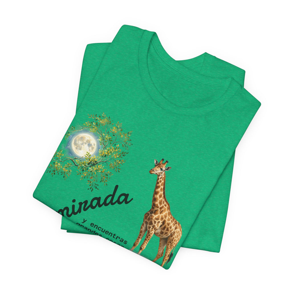 Giraffe Moon Tee — "Eleva tu mirada" Inspirational Graphic T-Shirt