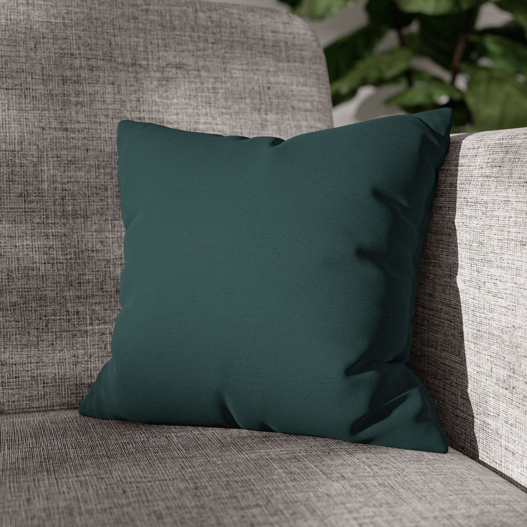Solo Funda, no incluye relleno.  Solid Teal Decorative Pillowcase — Spun Polyester Square Pillow Cover
