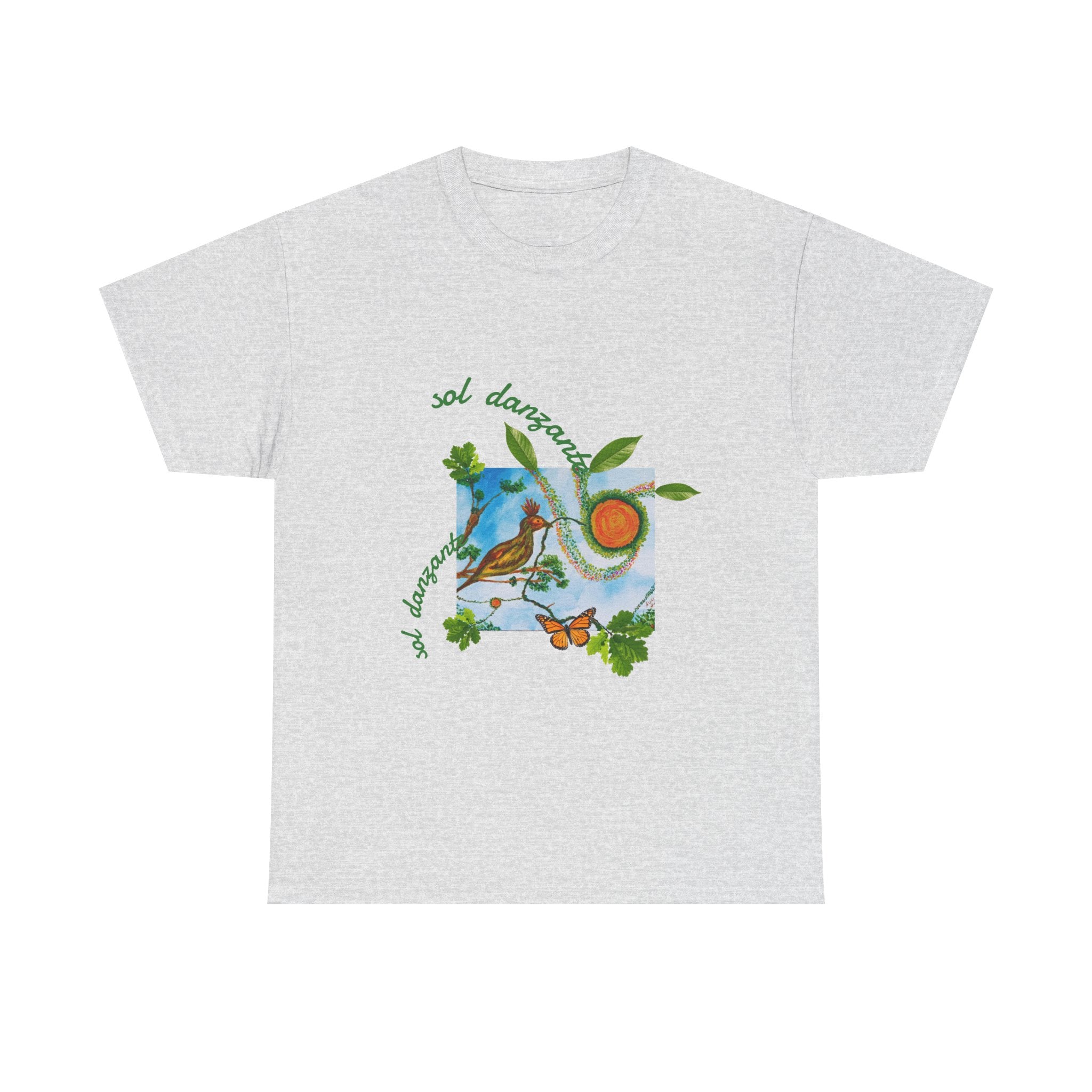 Nature Sunbird Tee — 'sol danzar' Floral Bird Graphic T‑Shirt