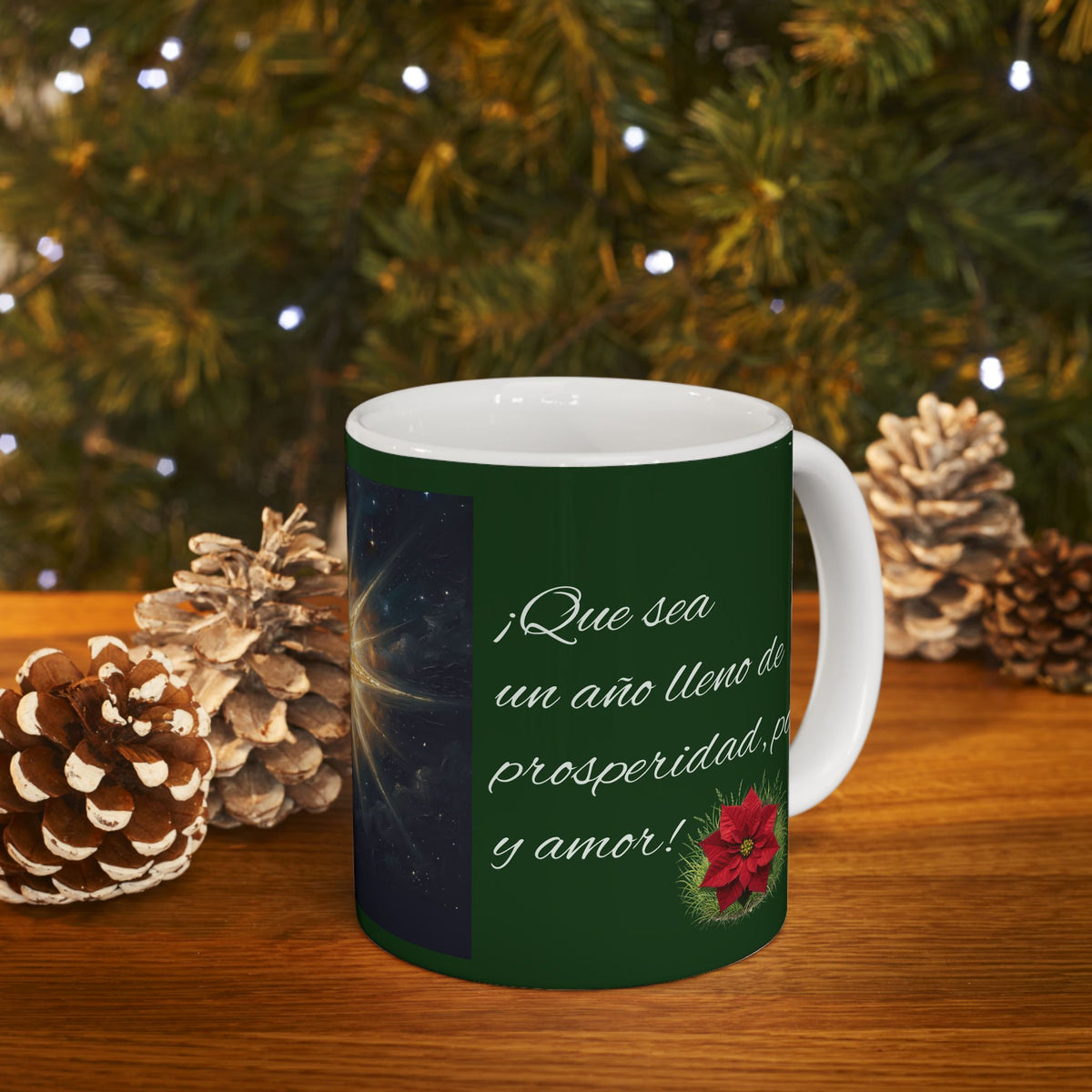 Christmas Star Ceramic Mug — Festive Holiday Greeting Coffee Cup (11oz/15oz)