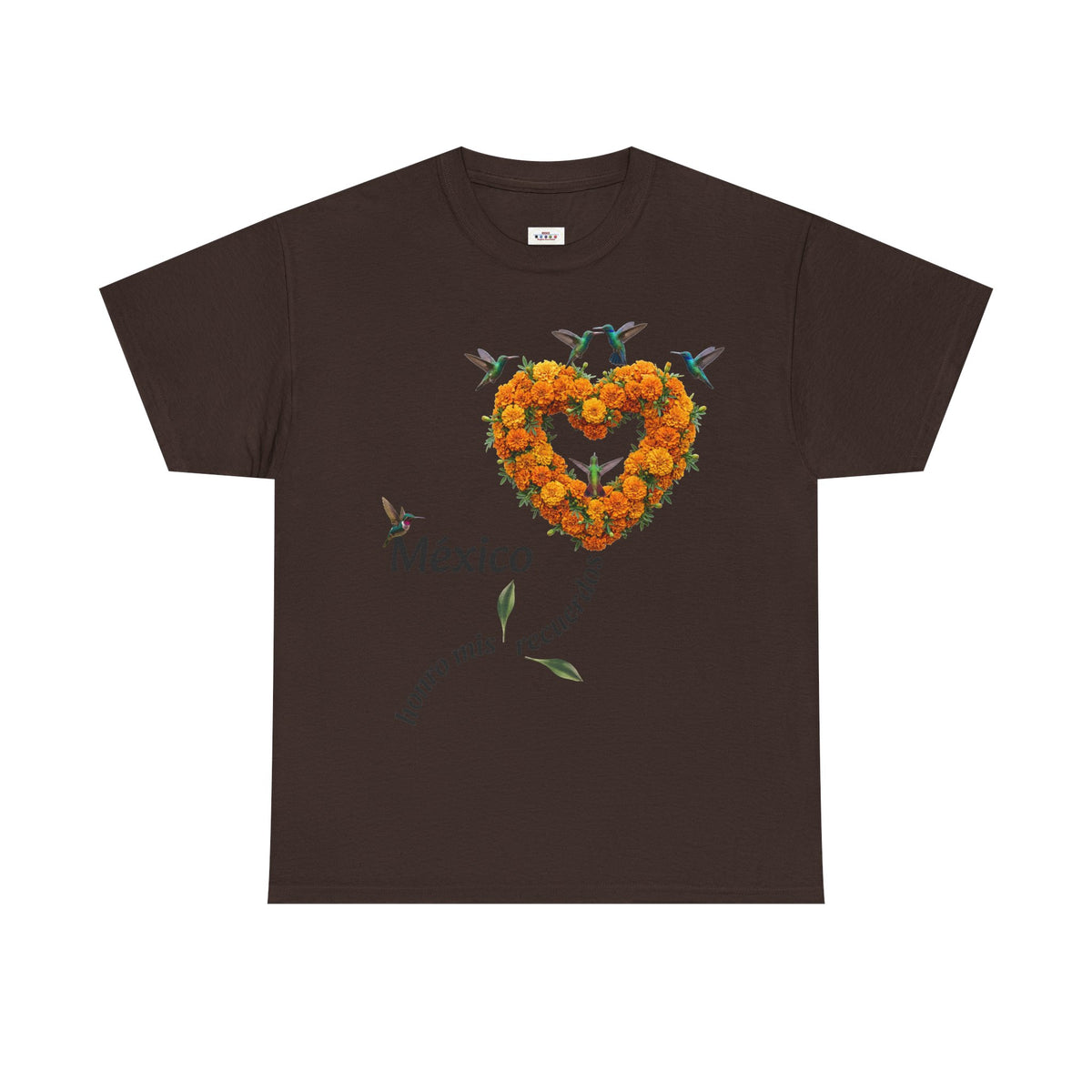 Mexico Marigold Heart T-Shirt – "tomo mis recuerdos" Día de Muertos Tribute