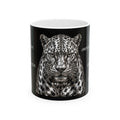 Leopard Portrait Ceramic Mug — Black Wildlife Coffee Cup (11oz & 15oz)