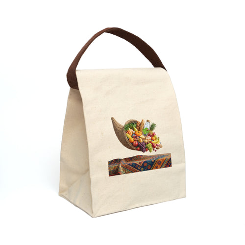 Canvas Lunch Bag — Cornucopia Harvest Print Insulated Lunch Tote
