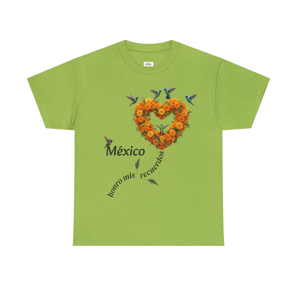 Mexico Marigold Heart T-Shirt – "tomo mis recuerdos" Día de Muertos Tribute