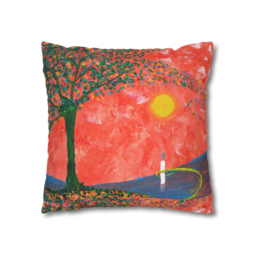 Solo Funda, no incluye relleno.  Orange Decorative Pillowcase — Solid Spun Polyester Square Cushion Cover