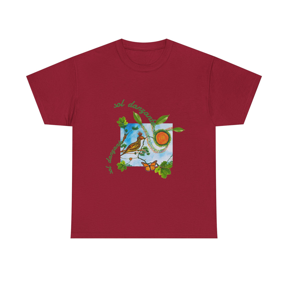 Nature Sunbird Tee — 'sol danzar' Floral Bird Graphic T‑Shirt