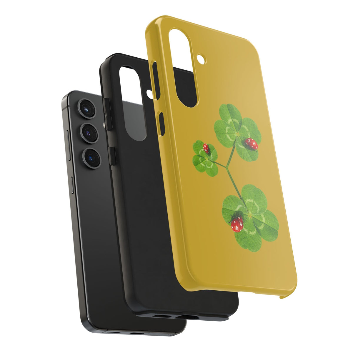 Clover & Ladybug Tough Phone Case — Lucky Botanical Protective Cover
