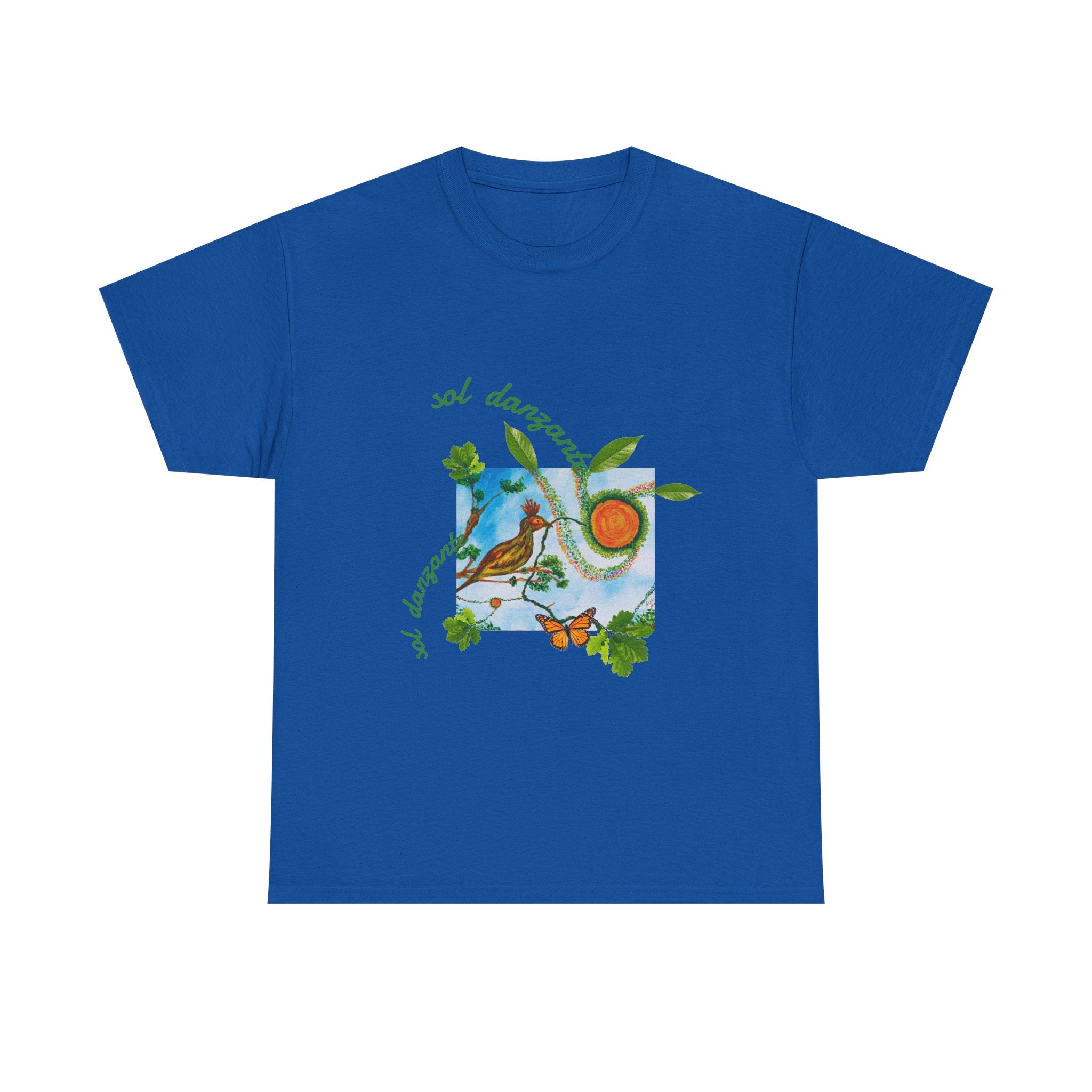 Nature Sunbird Tee — 'sol danzar' Floral Bird Graphic T‑Shirt