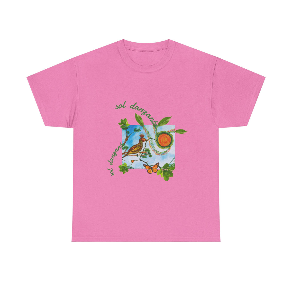 Nature Sunbird Tee — 'sol danzar' Floral Bird Graphic T‑Shirt