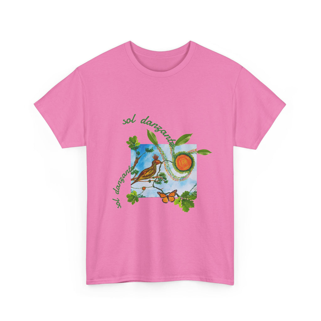 Nature Sunbird Tee — 'sol danzar' Floral Bird Graphic T‑Shirt