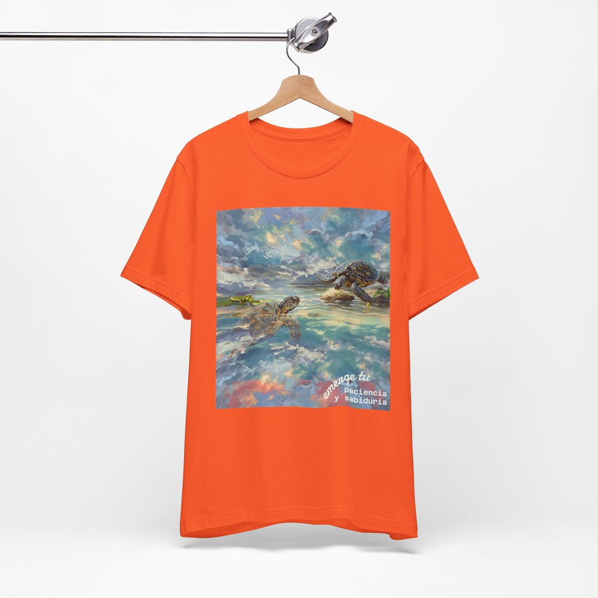 Sea Turtle Beach Art T-Shirt – Coastal Ocean Wave Graphic Tee