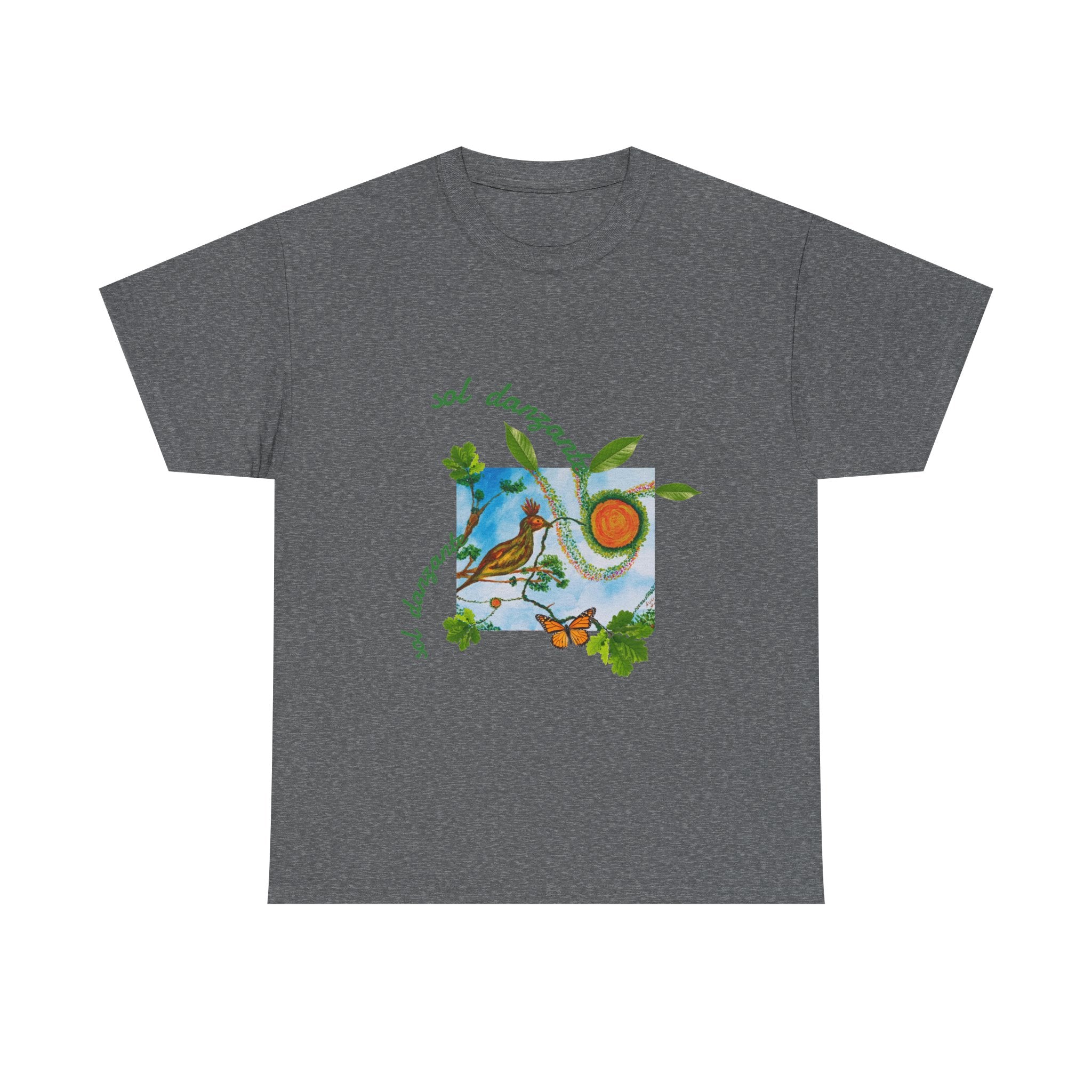 Nature Sunbird Tee — 'sol danzar' Floral Bird Graphic T‑Shirt