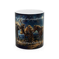Ceramic Mug — Three Wise Men Nativity Design, "Felices fiestas, bendecidas" Holiday Coffee Cup