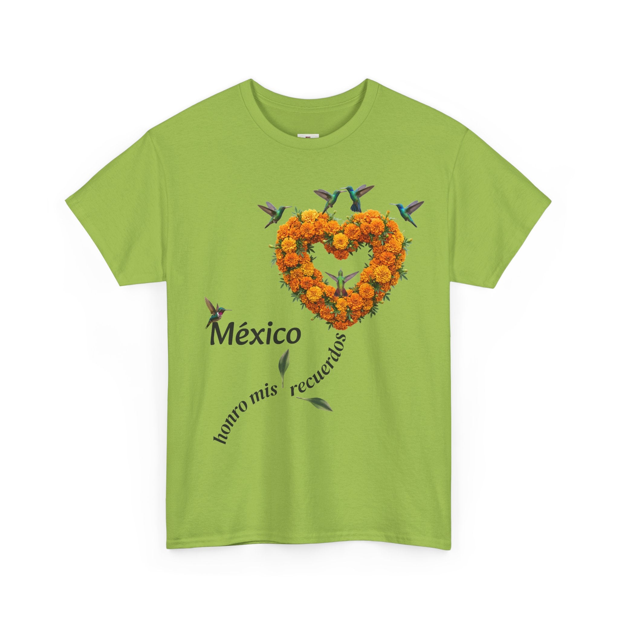 Mexico Marigold Heart T-Shirt – "tomo mis recuerdos" Día de Muertos Tribute