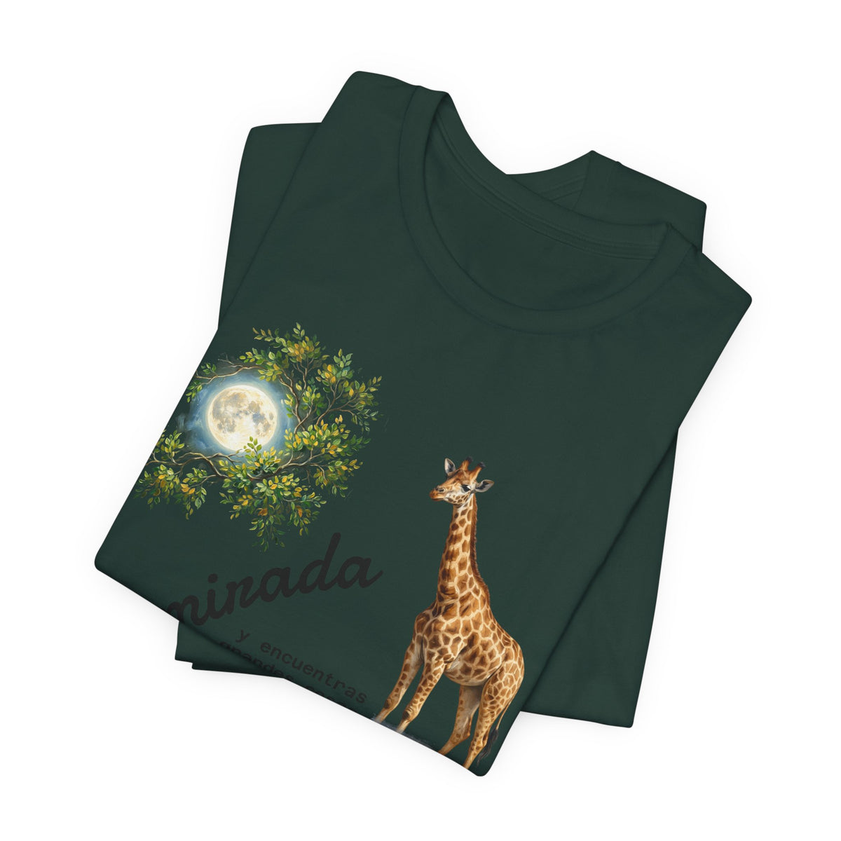 Giraffe Moon Tee — "Eleva tu mirada" Inspirational Graphic T-Shirt
