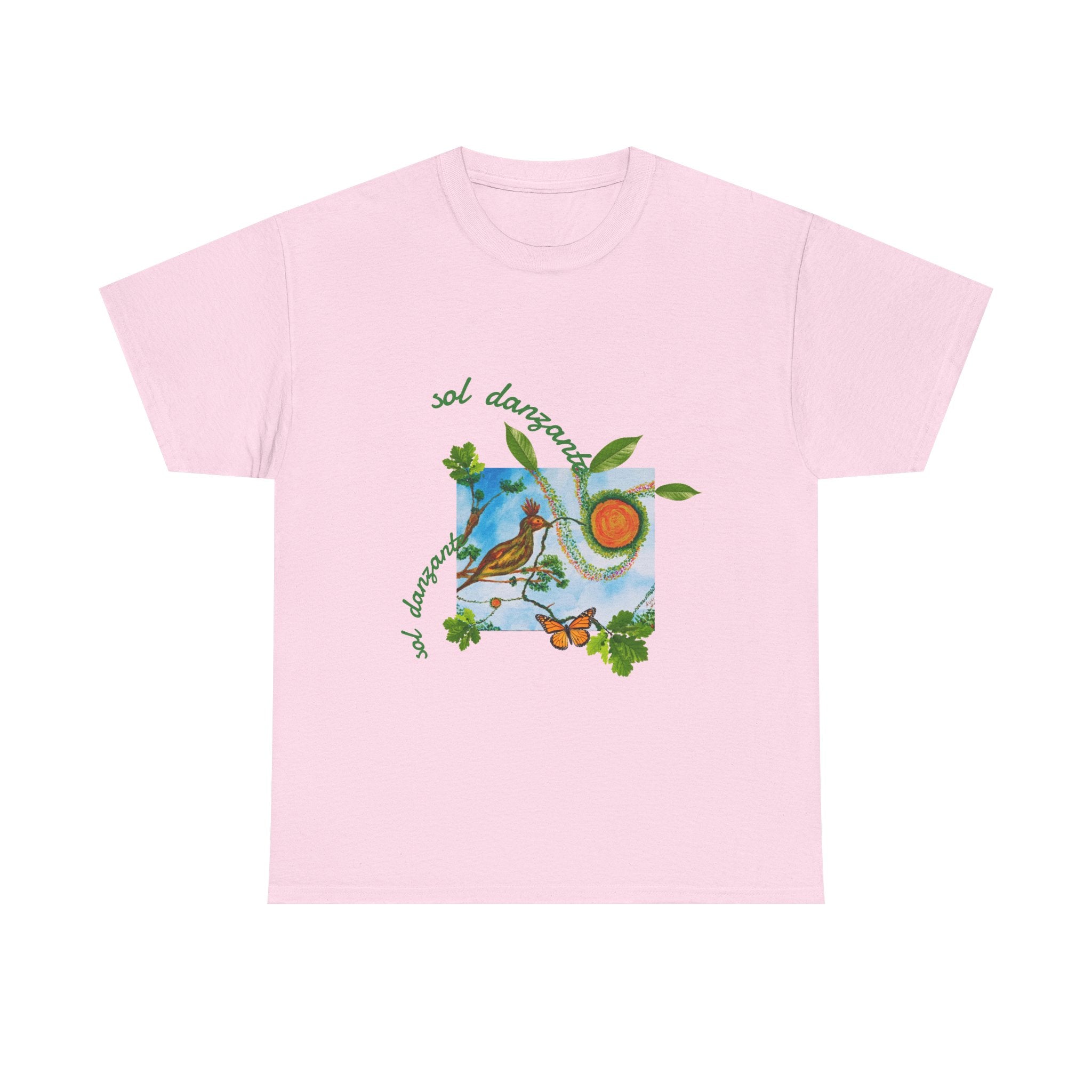 Nature Sunbird Tee — 'sol danzar' Floral Bird Graphic T‑Shirt