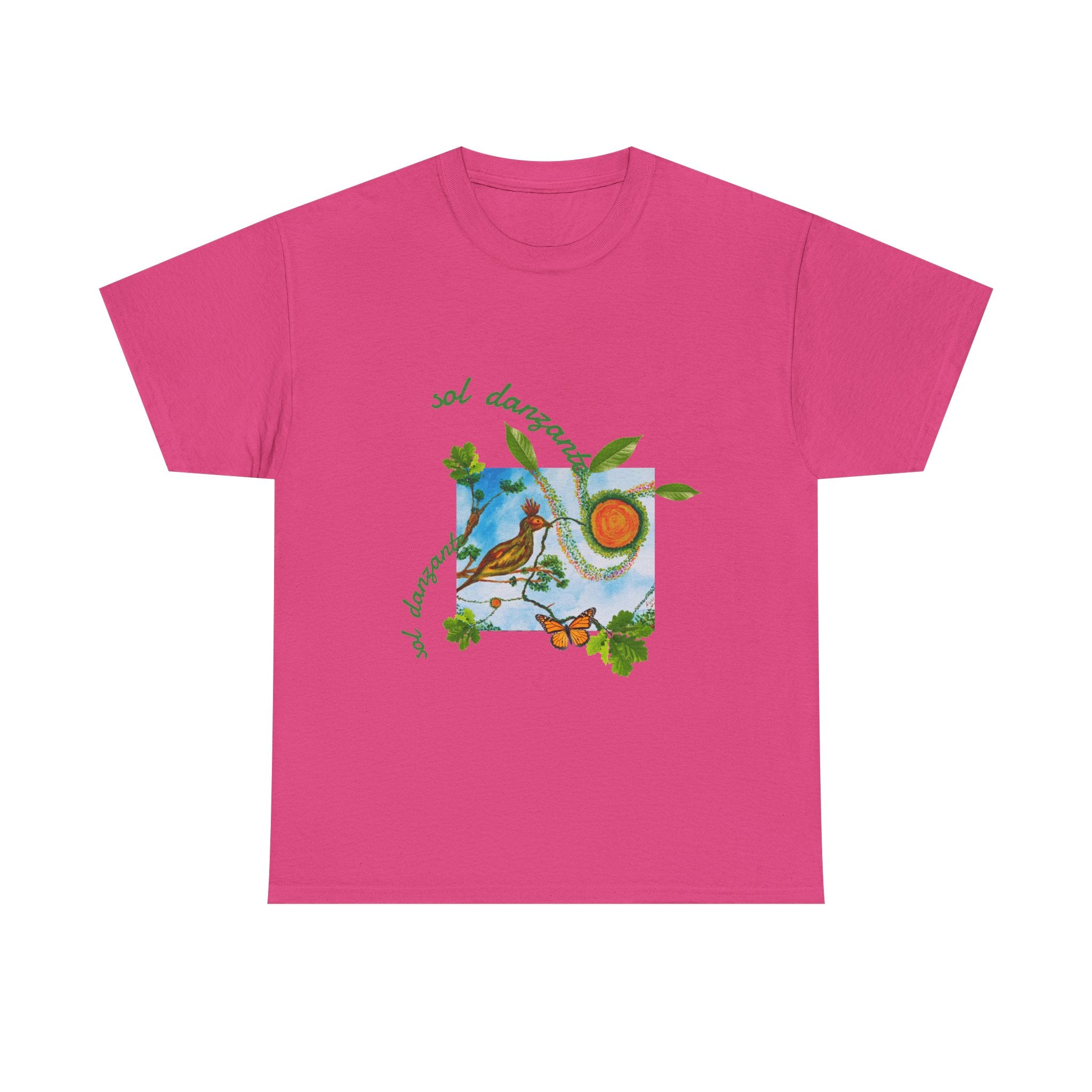 Nature Sunbird Tee — 'sol danzar' Floral Bird Graphic T‑Shirt