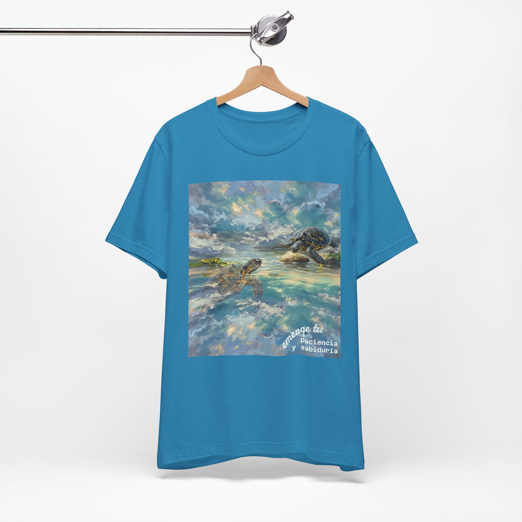 Sea Turtle Beach Art T-Shirt – Coastal Ocean Wave Graphic Tee