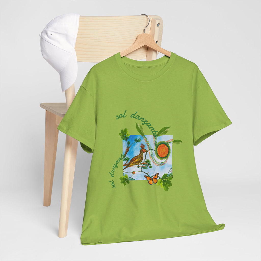 Nature Sunbird Tee — 'sol danzar' Floral Bird Graphic T‑Shirt