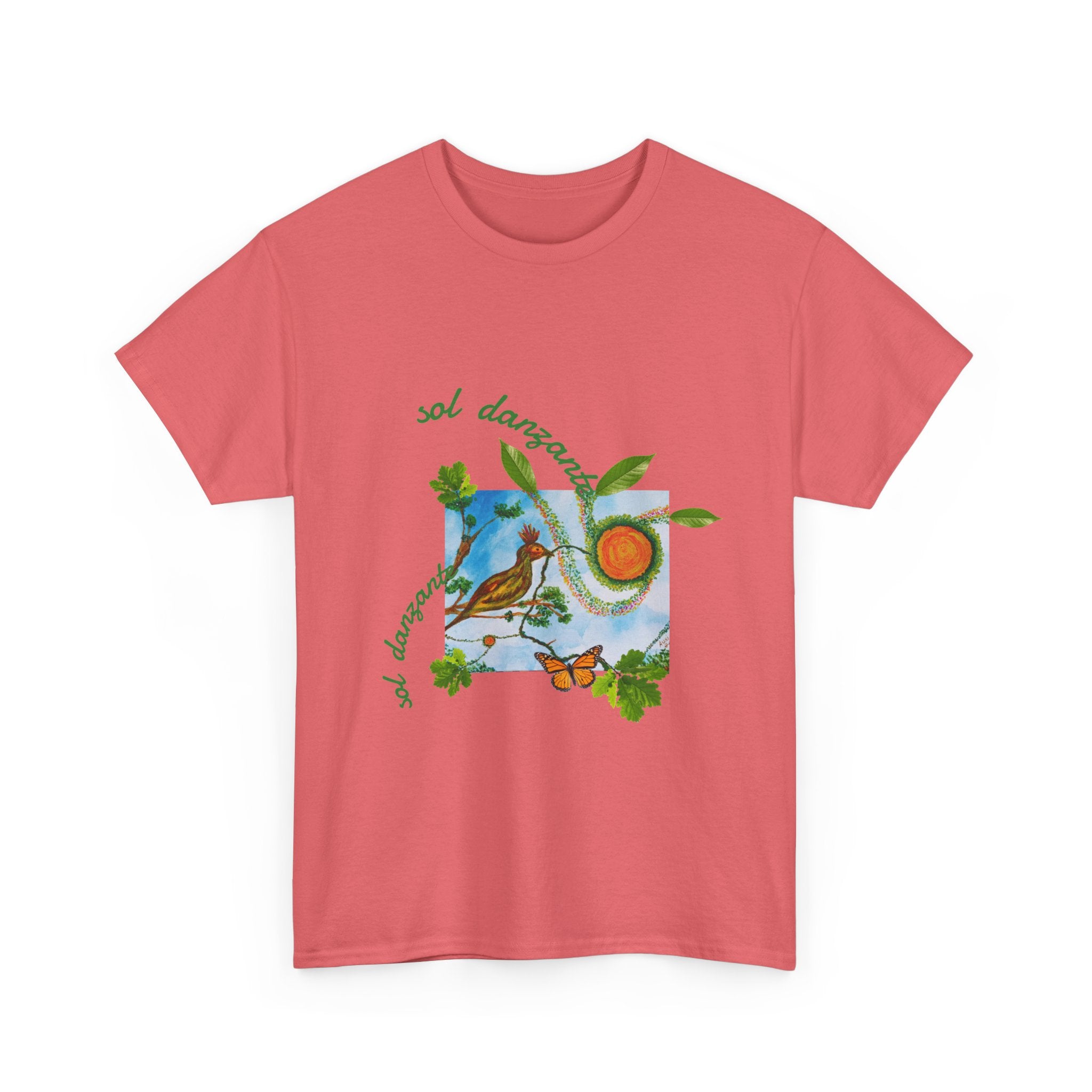 Nature Sunbird Tee — 'sol danzar' Floral Bird Graphic T‑Shirt