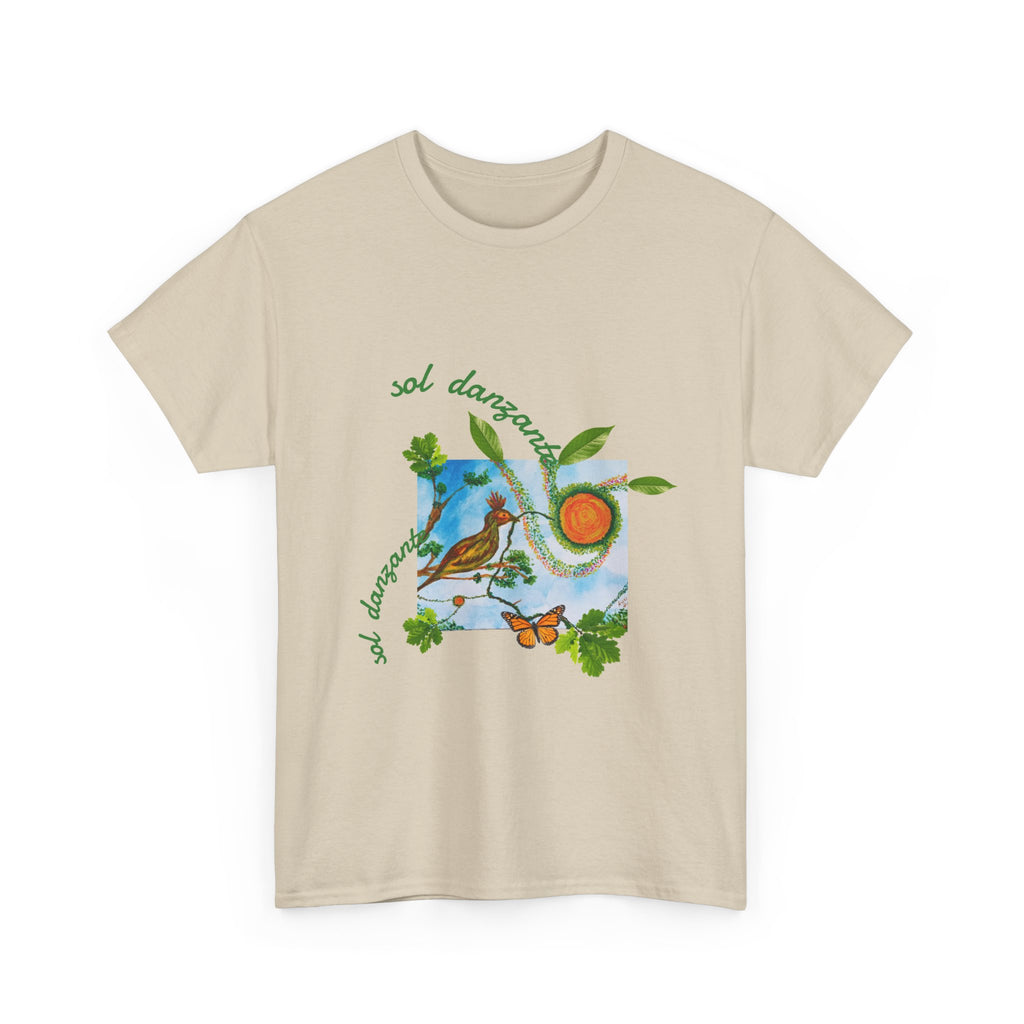 Nature Sunbird Tee — 'sol danzar' Floral Bird Graphic T‑Shirt