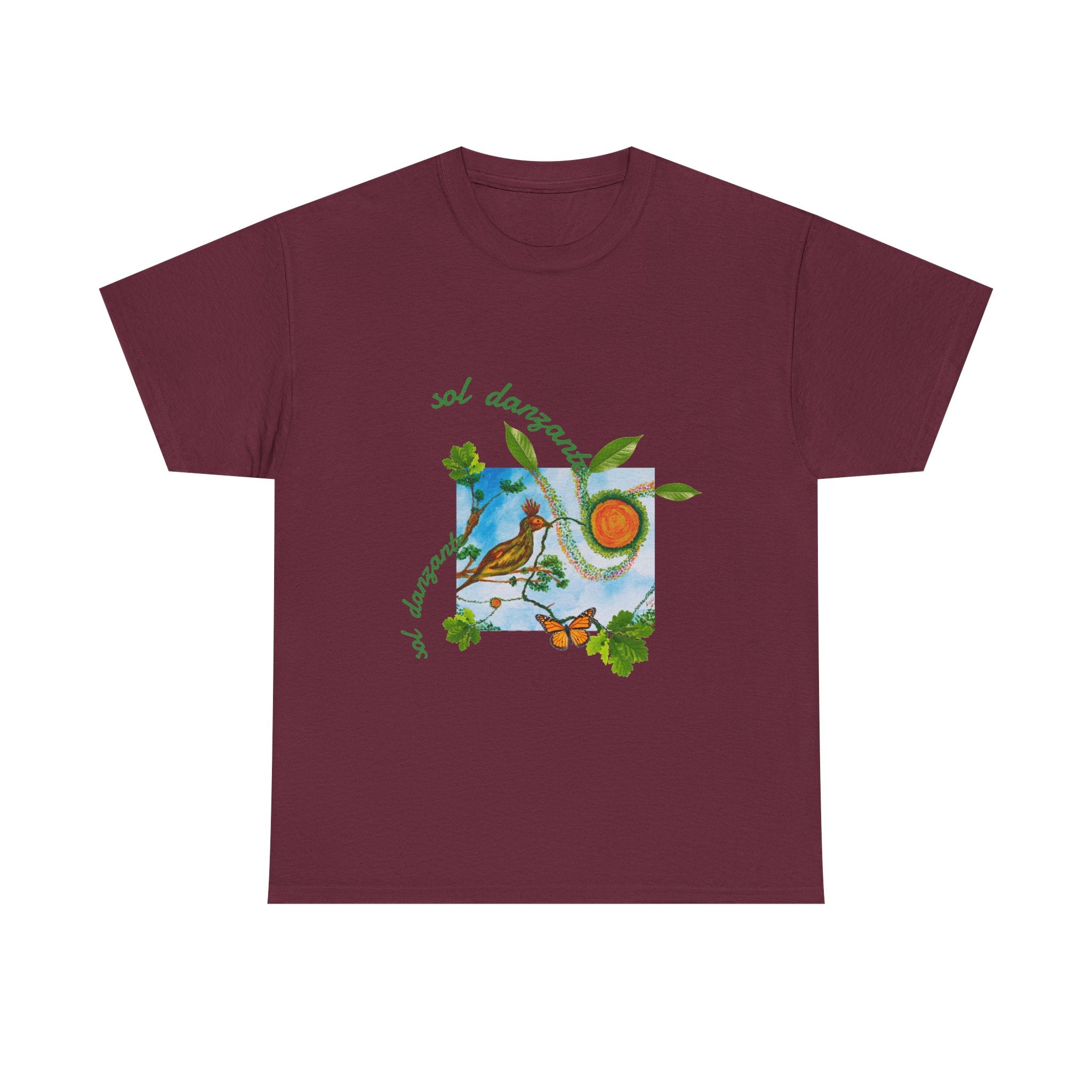 Nature Sunbird Tee — 'sol danzar' Floral Bird Graphic T‑Shirt