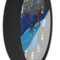 Coastal Tree Nightscape Wall Clock — Colorful Seaside Landscape Timepiece