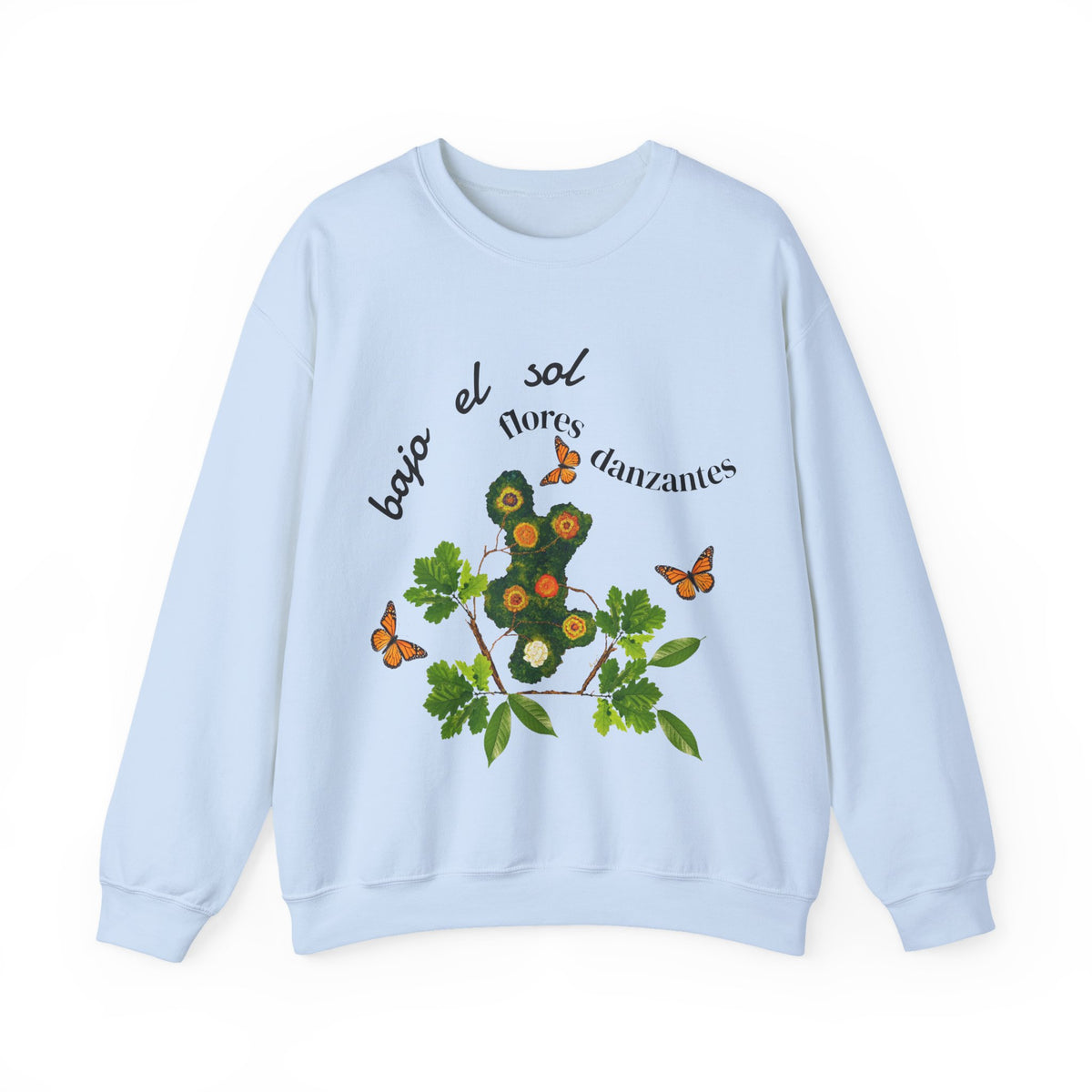 Floral Butterflies Crewneck Sweatshirt — "bajo el sol flores danzantes"