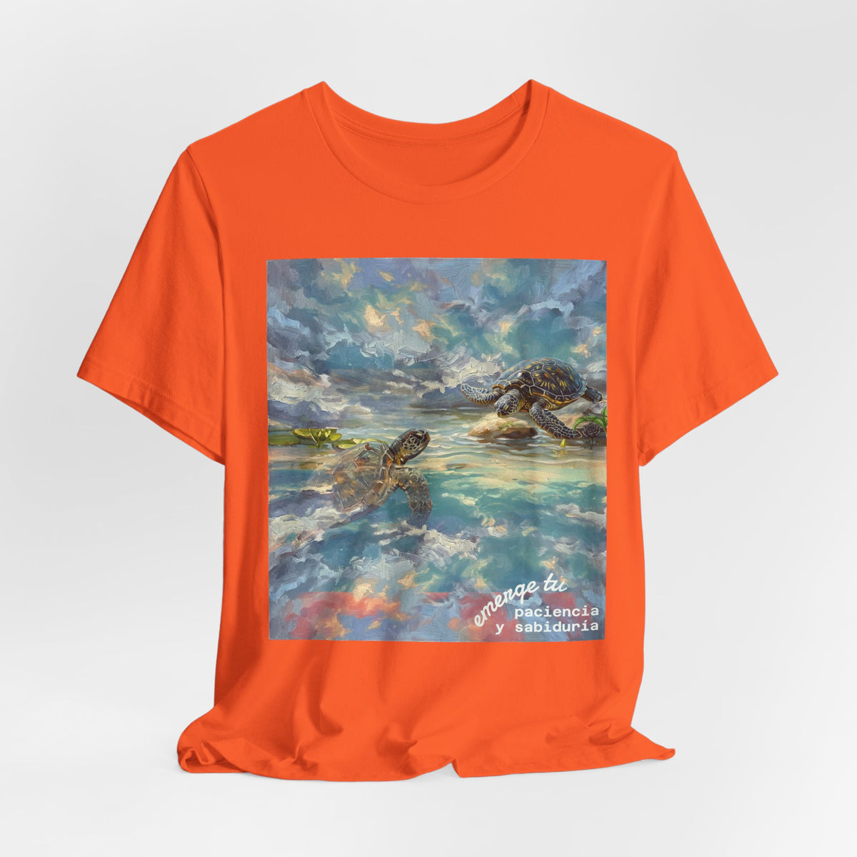 Sea Turtle Beach Art T-Shirt – Coastal Ocean Wave Graphic Tee