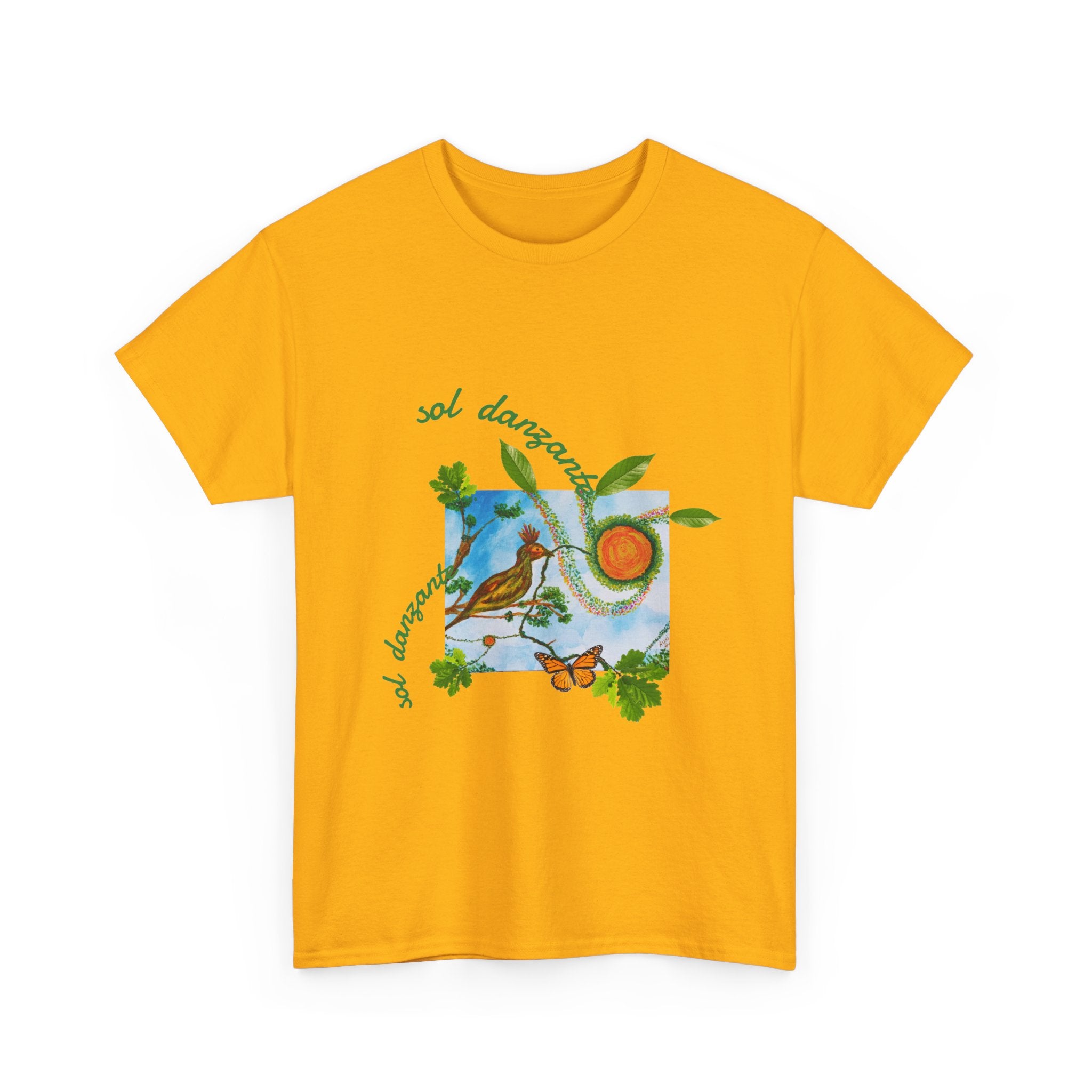 Nature Sunbird Tee — 'sol danzar' Floral Bird Graphic T‑Shirt