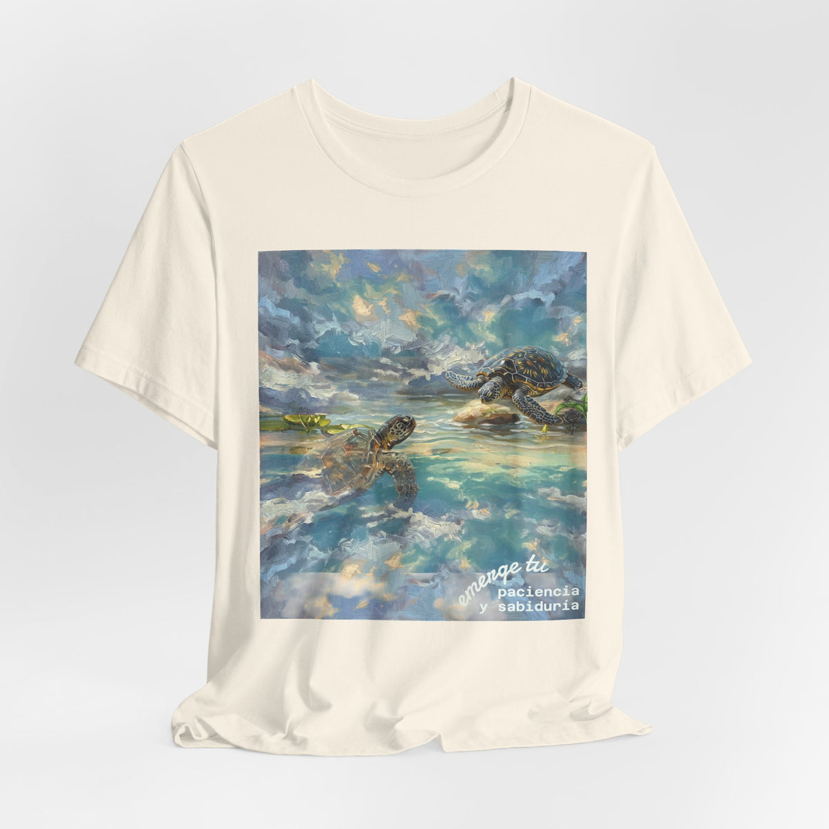 Sea Turtle Beach Art T-Shirt – Coastal Ocean Wave Graphic Tee