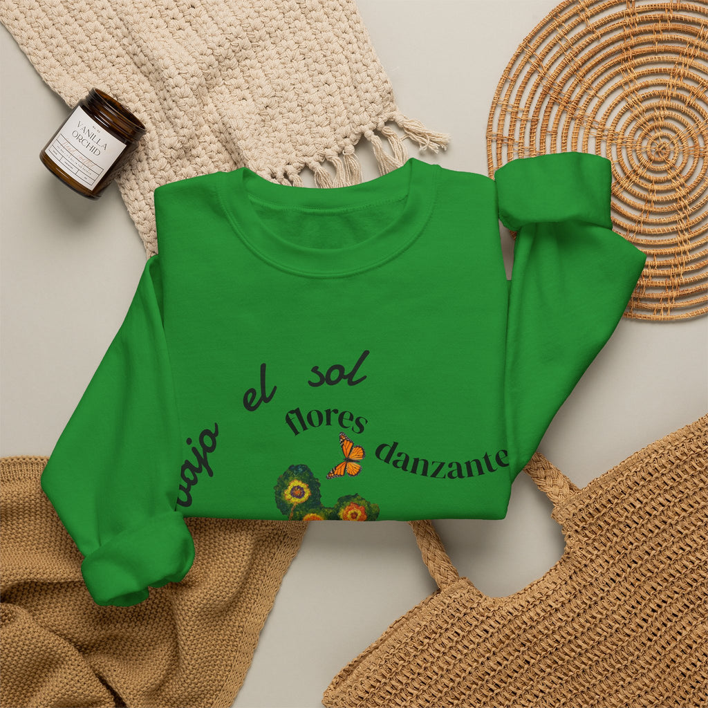 Floral Butterflies Crewneck Sweatshirt — "bajo el sol flores danzantes"