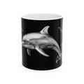 Chrome Dolphin Ceramic Mug — Metallic Dolphin Coffee Cup (11oz/15oz)