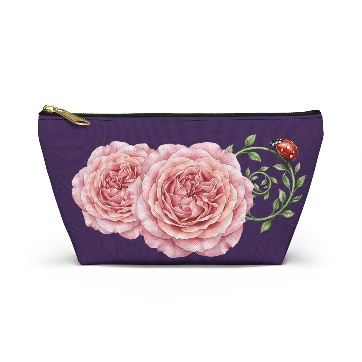 Floral Rose & Ladybug Accessory Pouch