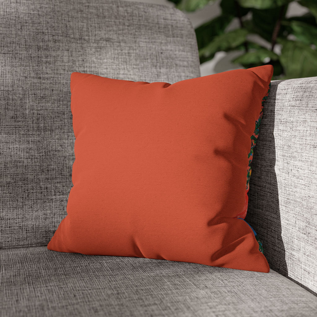 Solo Funda, no incluye relleno.  Orange Decorative Pillowcase — Solid Spun Polyester Square Cushion Cover