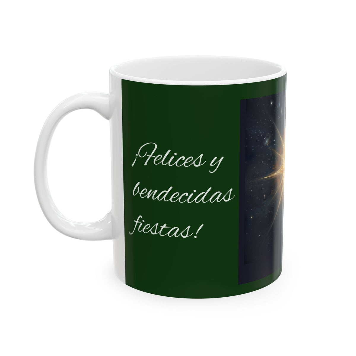 Christmas Star Ceramic Mug — Festive Holiday Greeting Coffee Cup (11oz/15oz)