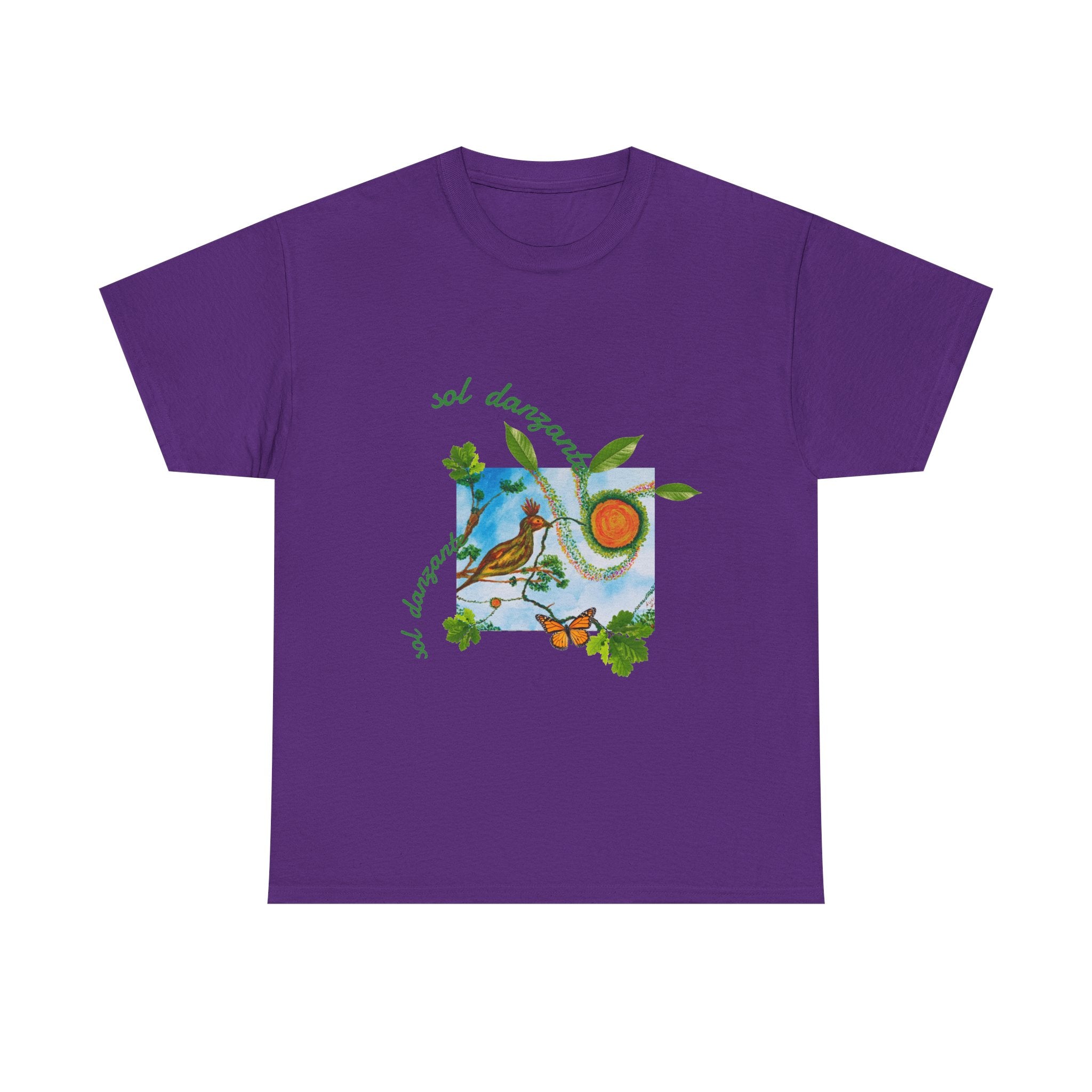 Nature Sunbird Tee — 'sol danzar' Floral Bird Graphic T‑Shirt