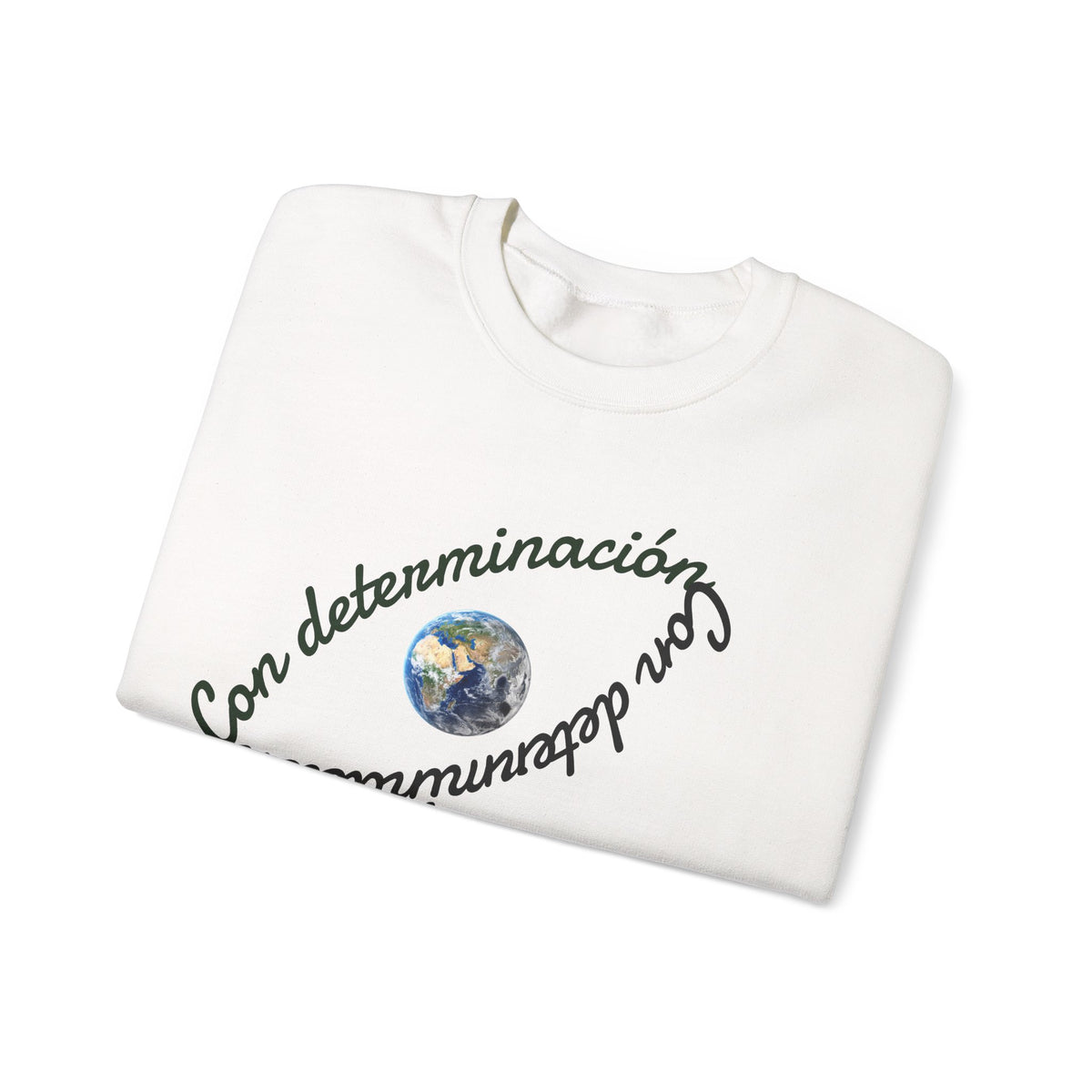 Crewneck Sweatshirt — "Con determinación" Earth & Sloth Eco Graphic
