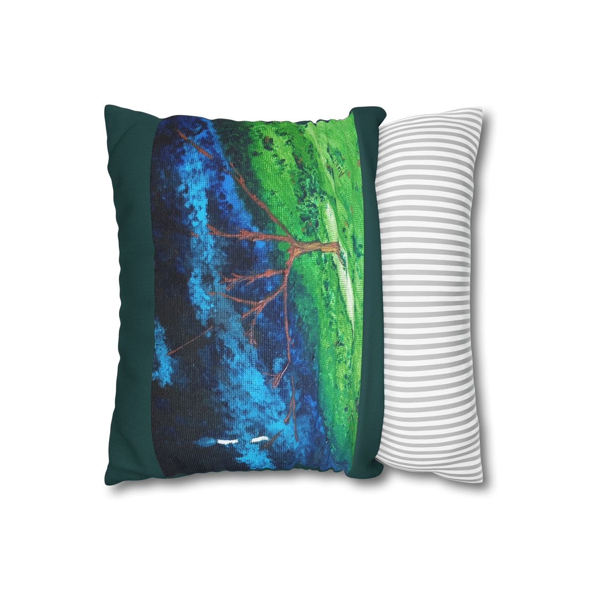 Solo Funda, no incluye relleno.  Solid Teal Decorative Pillowcase — Spun Polyester Square Pillow Cover
