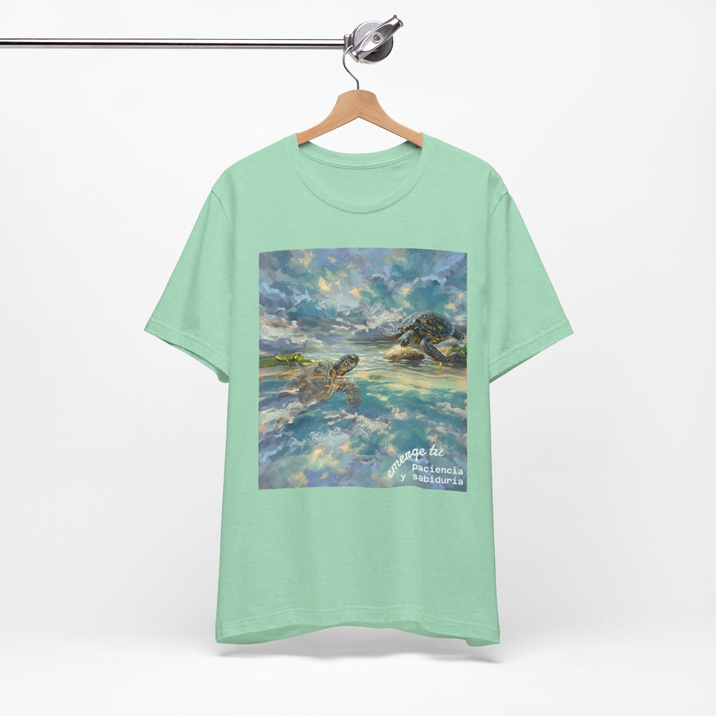 Sea Turtle Beach Art T-Shirt – Coastal Ocean Wave Graphic Tee