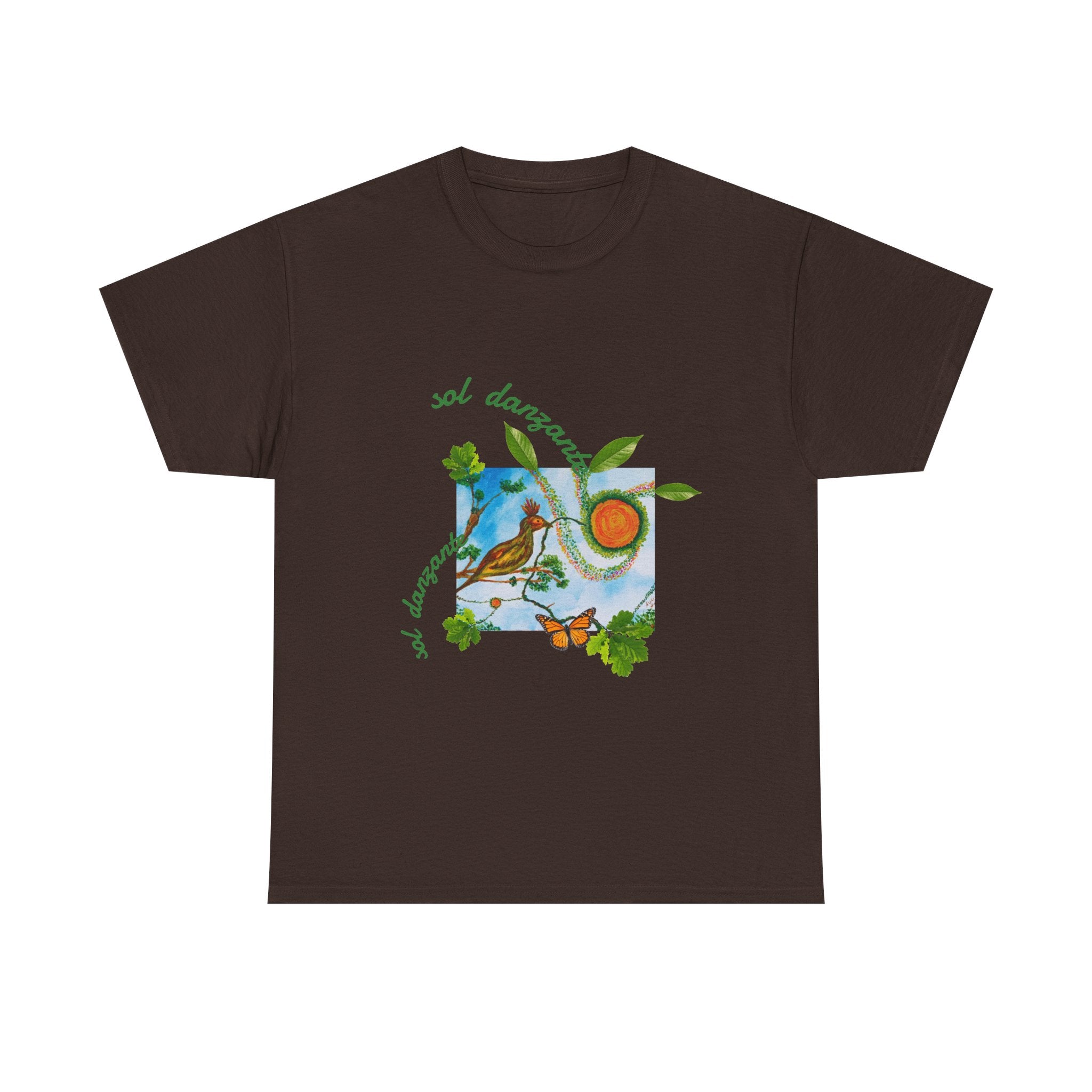 Nature Sunbird Tee — 'sol danzar' Floral Bird Graphic T‑Shirt