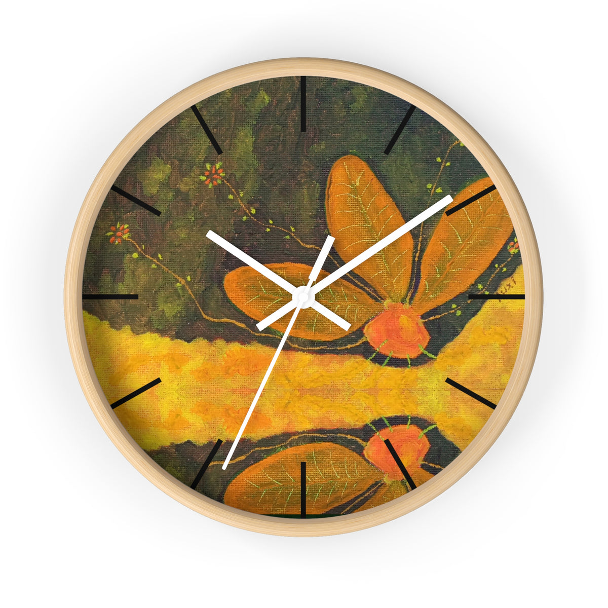 Forest Moon Wall Clock — Hand-Painted Woodland Scene Clock for Nature Lovers
